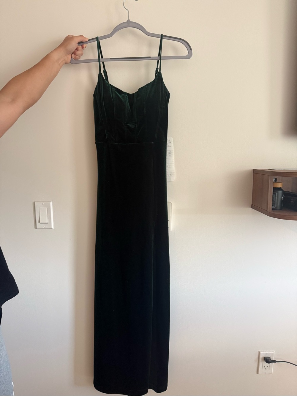Windsor Deep Green Velvet Maxi Slip Dress